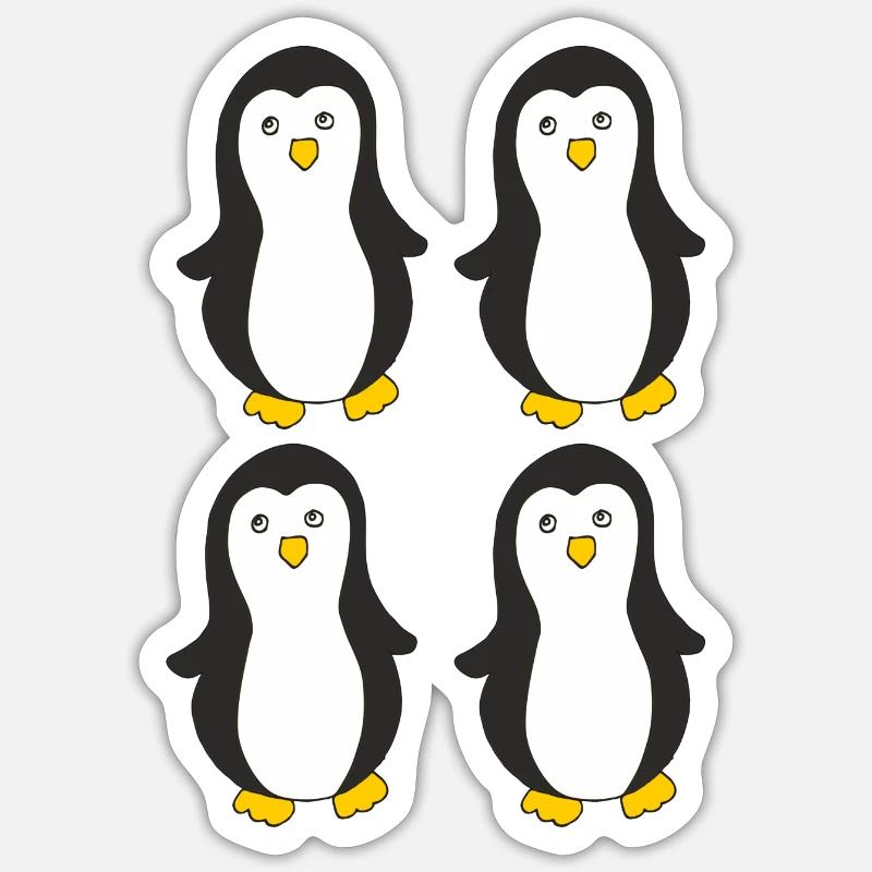 pinguin 4 - Sticker Größe S (10 x 10 cm) - Mattweiß