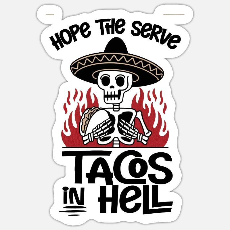 Tacos - Mexiko Küche - Sticker Größe S (10 x 10 cm) - Mattweiß