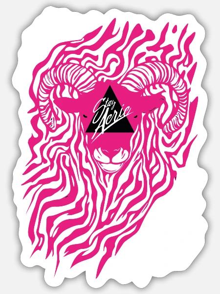 StayAerie - Aries - Sticker Größe S (10 x 10 cm) - Mattweiß