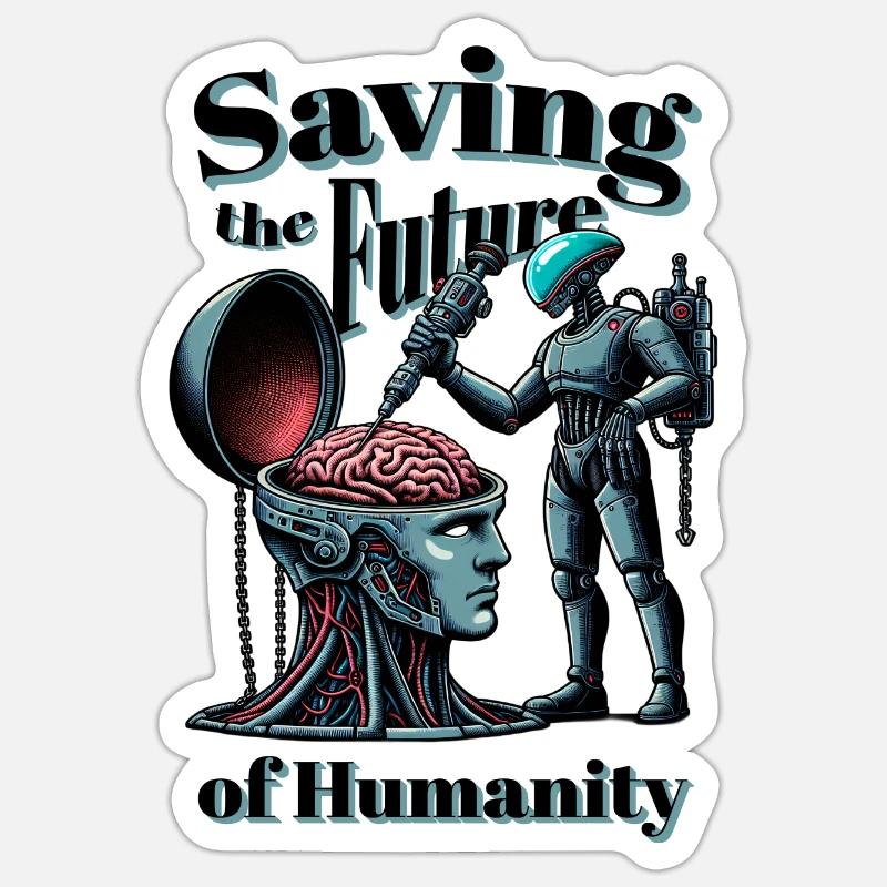 Saving humanity Sticker size S (10 x 10 cm)