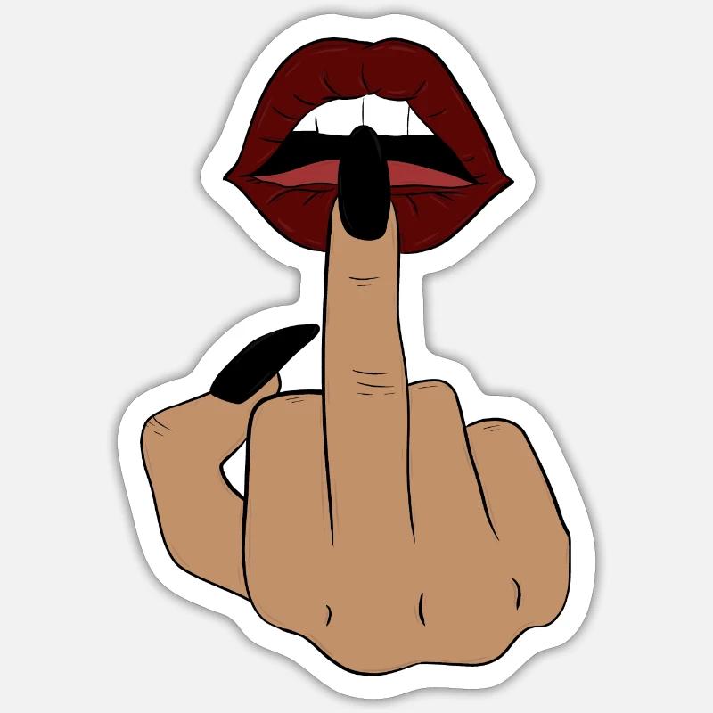 Bouche - Sticker taille S (10 x 10 cm) - blanc mat