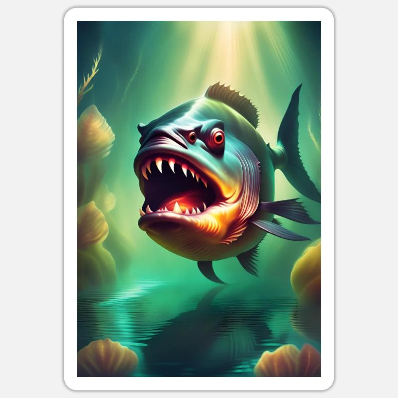 Abnormal monster fish Sticker size S (10 x 10 cm)