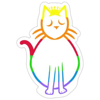 80er 90er Retro Vintage Katze Katzen Kätzchen - Sticker Größe S (10 x 10 cm) - Mattweiß - Vorne