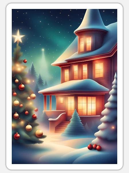 Wunderschöne Weihnachtszeit - Sticker Größe S (10 x 10 cm) - Mattweiß