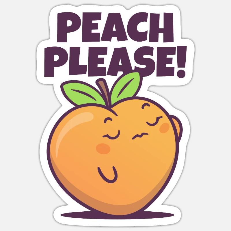 Peach Please Sticker size S (10 x 10 cm)