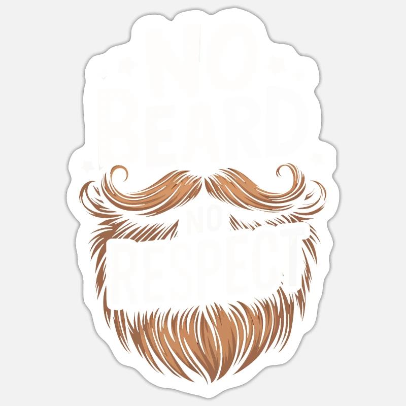 Beard Mustache Bearded Men - Sticker size S (10 x 10 cm) - white matte