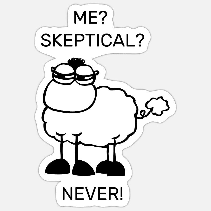 Skeptical sheep - Sticker size S (10 x 10 cm) - white matte