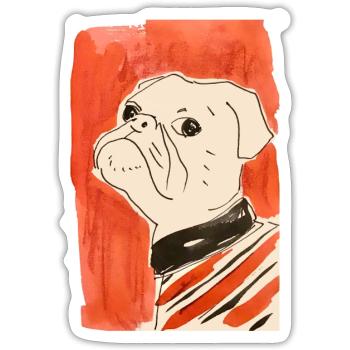 dog - Sticker size S (10 x 10 cm) - white matte - Front