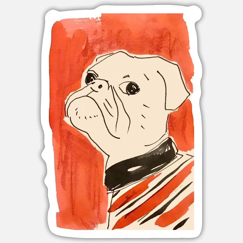 chien - Sticker taille S (10 x 10 cm) - blanc mat