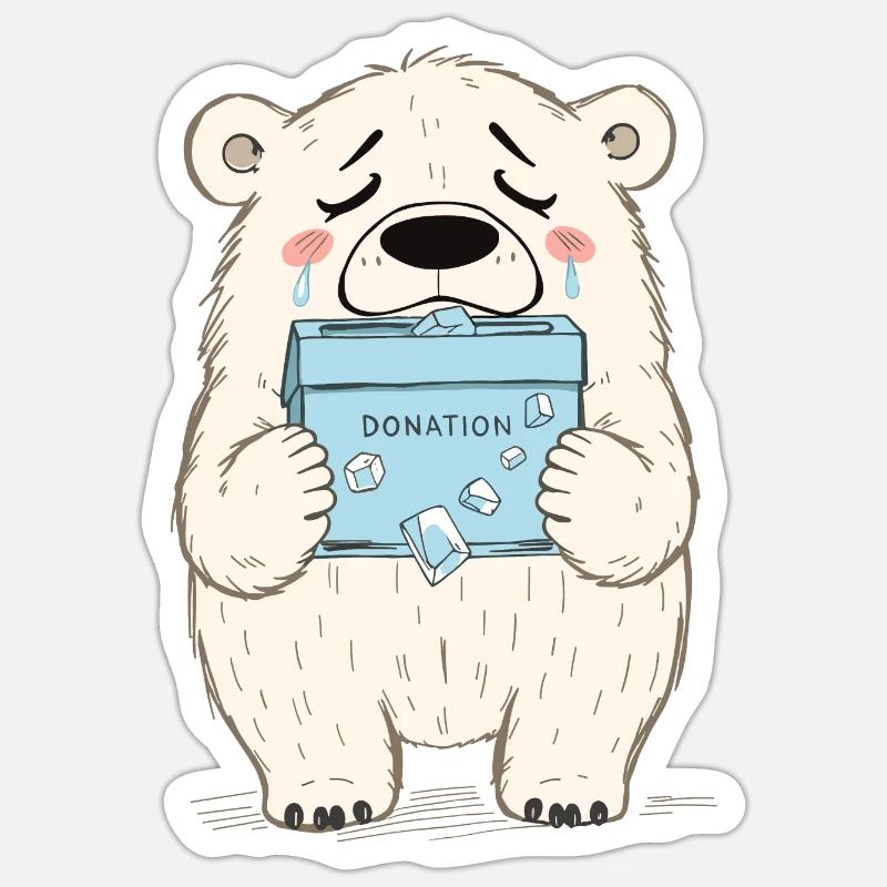 Saving Polar Bears - Sticker size S (10 x 10 cm) - white matte