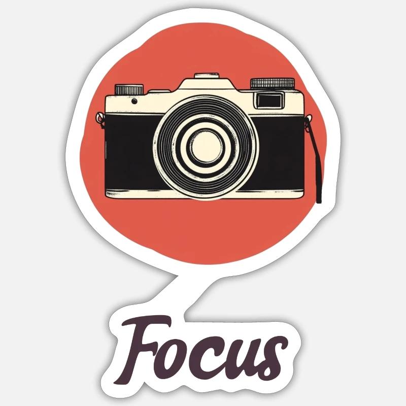 Minimalist Camera Design Simple Modern Gift - Sticker size S (10 x 10 cm) - white matte