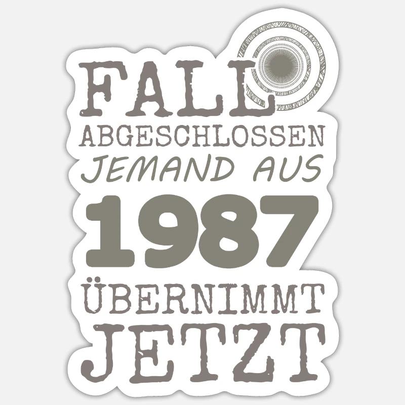 1987 1987 - Sticker size S (10 x 10 cm) - white matte