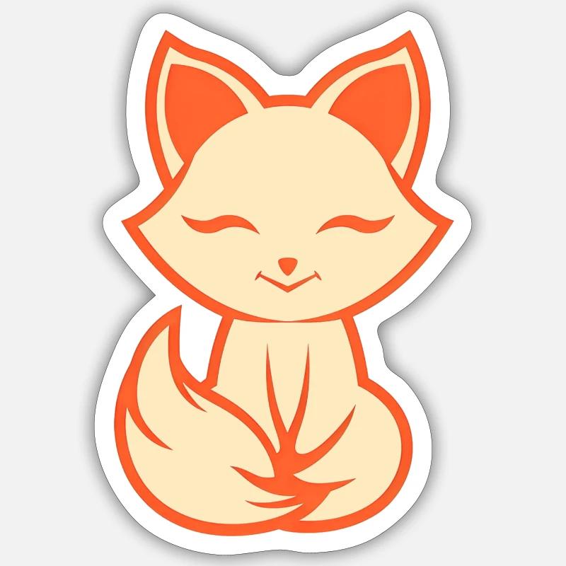 Fox logo, simple fox design Sticker size S (10 x 10 cm)