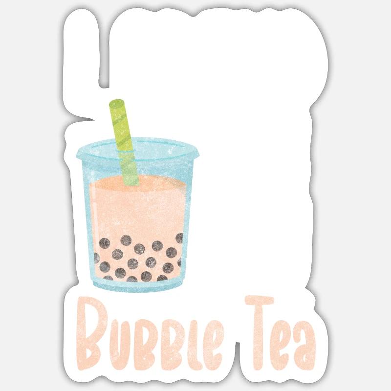 Bubble Tea Süß - Sticker Größe S (10 x 10 cm) - Mattweiß
