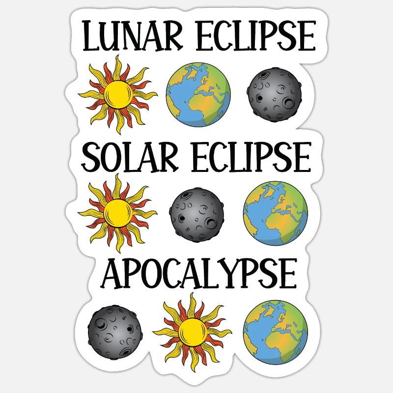 Éclipse lunaire Éclipse solaire Apocalypse Sticker taille S (10 x 10 cm)