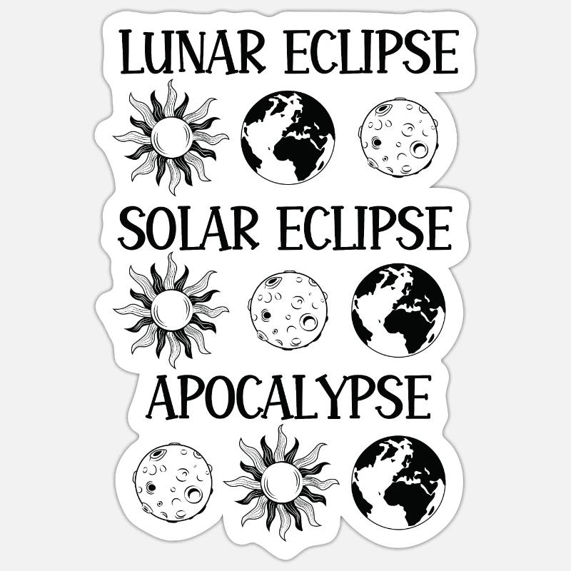 Éclipse lunaire Éclipse solaire Apocalypse Sticker taille S (10 x 10 cm)