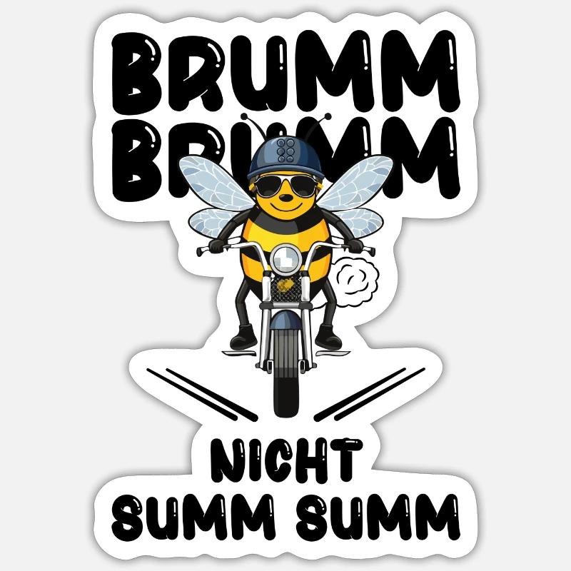 Abeille Moto Buzz Buzz Pas Buzz Buzz Noir Sticker taille S (10 x 10 cm)