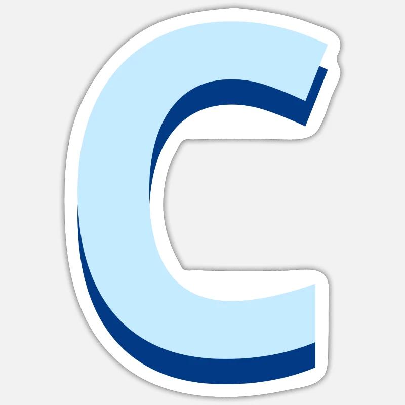 Pop und moderner blauer Buchstabe c Sticker Größe S (10 x 10 cm)