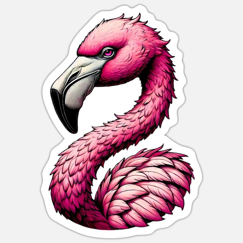 Flamingo - Sticker size S (10 x 10 cm) - white matte