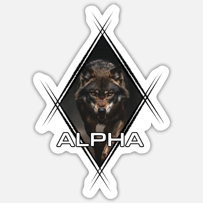Alpha - Sticker size S (10 x 10 cm) - white matte