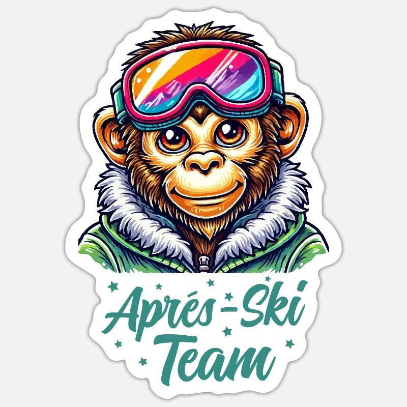 Monkey Ski Goggles Sticker size S (10 x 10 cm)