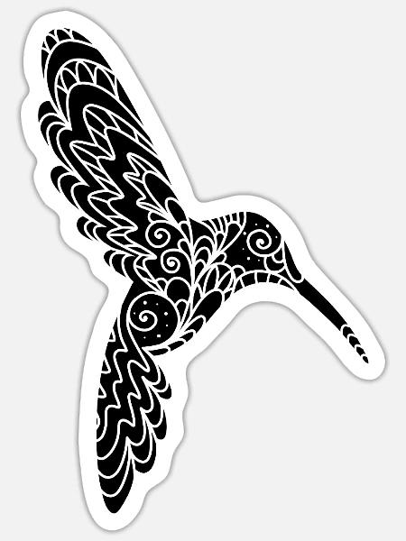 Magischer Kolibri - Sticker Größe S (10 x 10 cm) - Mattweiß