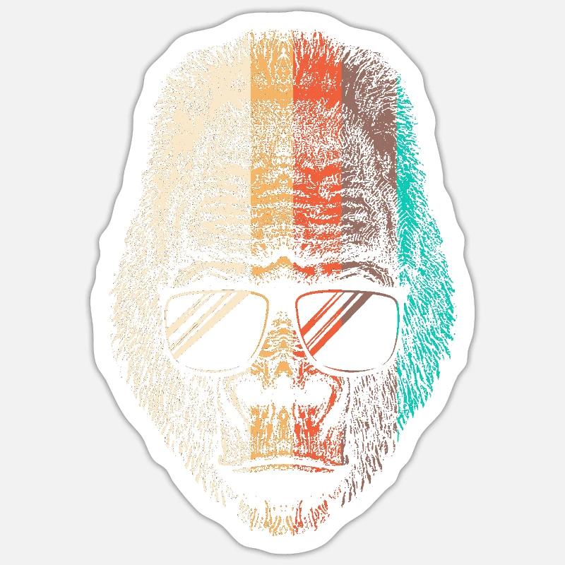 Gorilla - Sticker size S (10 x 10 cm) - white matte
