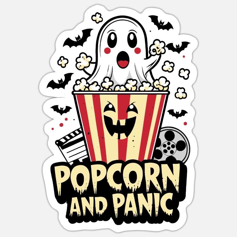 Popcorn et conception de panique Sticker taille S (10 x 10 cm)