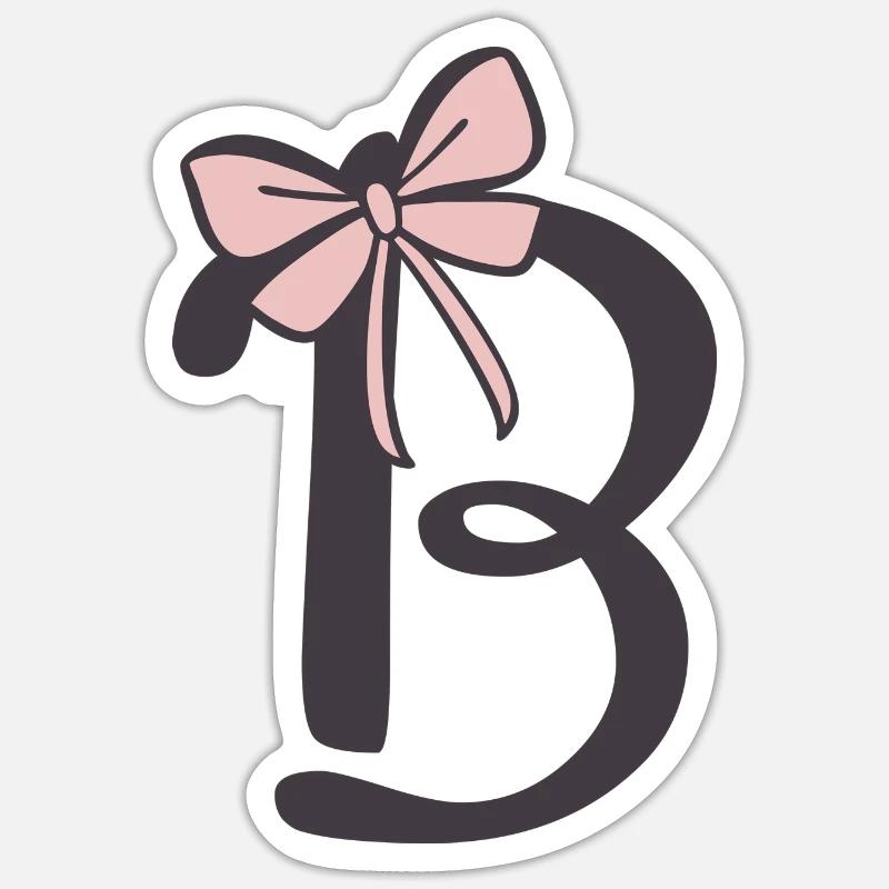 Anfangsbuchstabe B Schleifchen Sticker Größe S (10 x 10 cm)