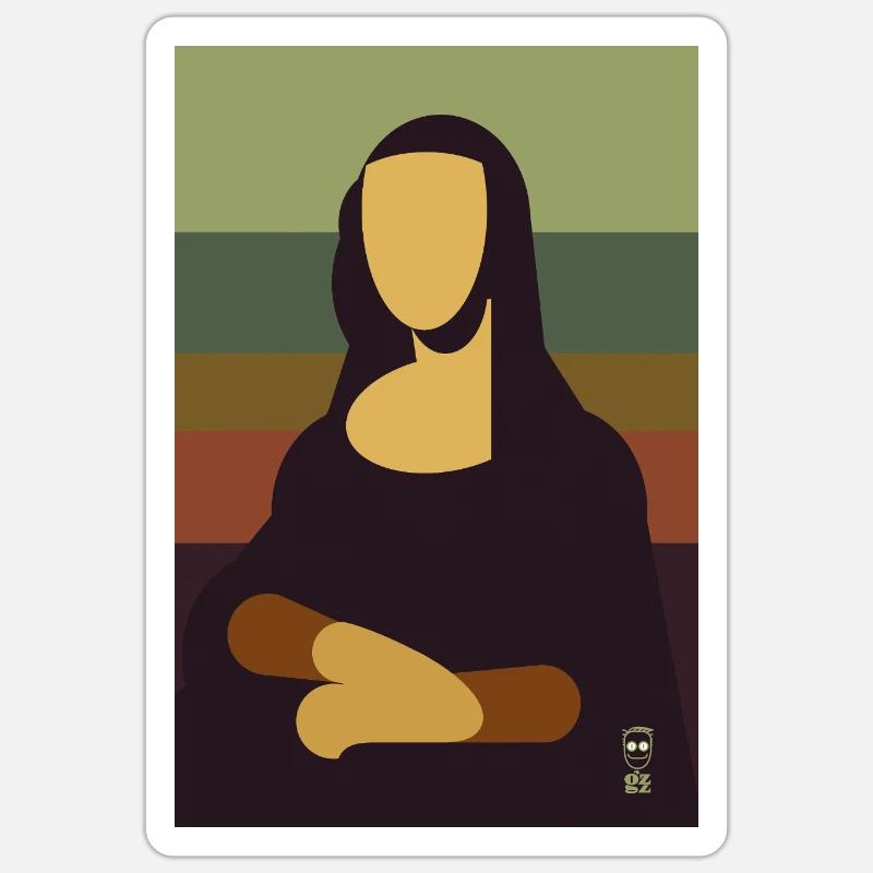 Mona Lisa - Sticker size S (10 x 10 cm) - white matte