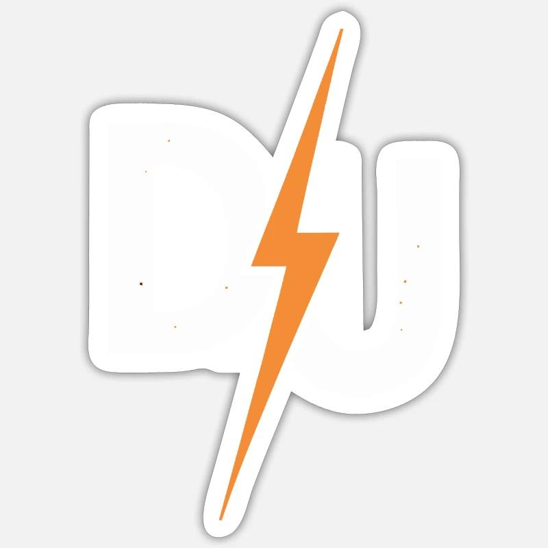 DJ Power Thunder - Sticker taille S (10 x 10 cm) - blanc mat
