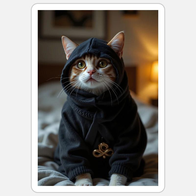 Ninja Cat - Sticker size S (10 x 10 cm) - white matte