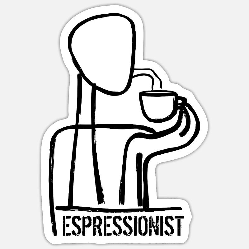 Espressionist - Espresso - Coffee Drink - Sticker size S (10 x 10 cm) - white matte