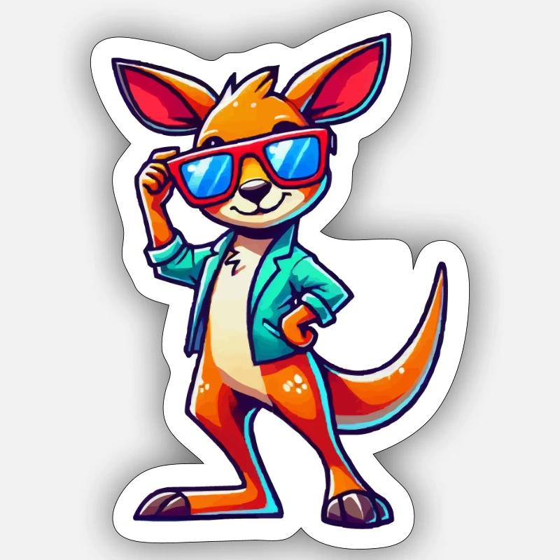 Lunettes de soleil Kangaroo Comic Sticker taille S (10 x 10 cm)