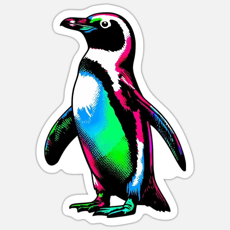 Pinguin - Sticker Größe S (10 x 10 cm) - Mattweiß