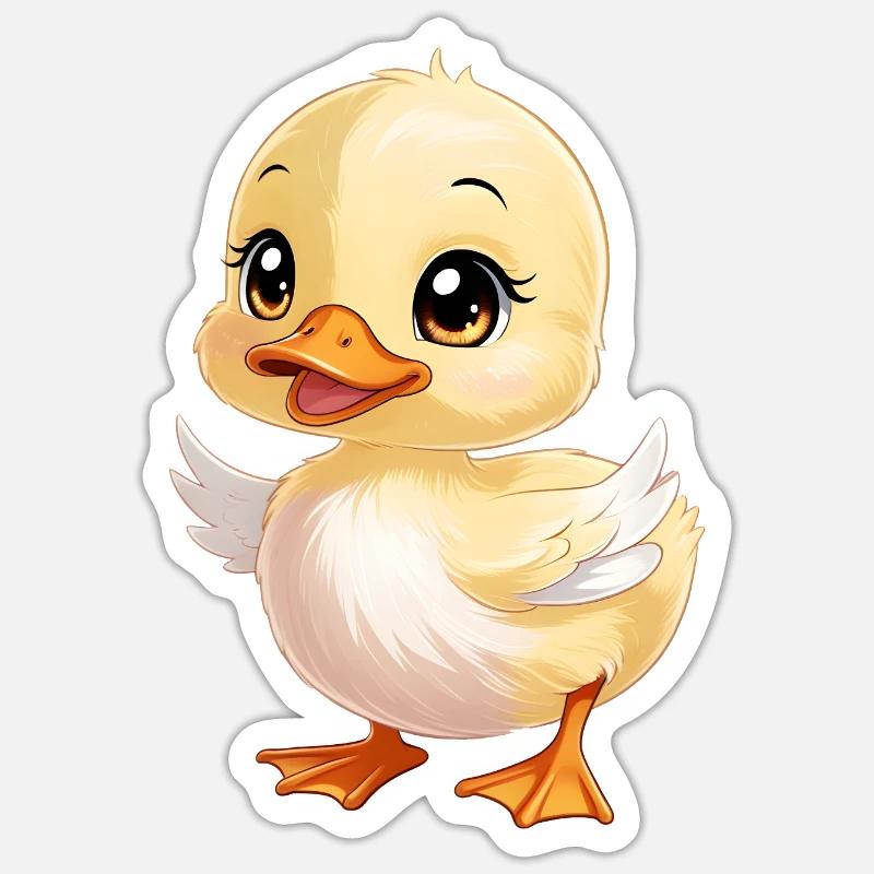 Bébés canetons - Sticker taille S (10 x 10 cm) - blanc mat