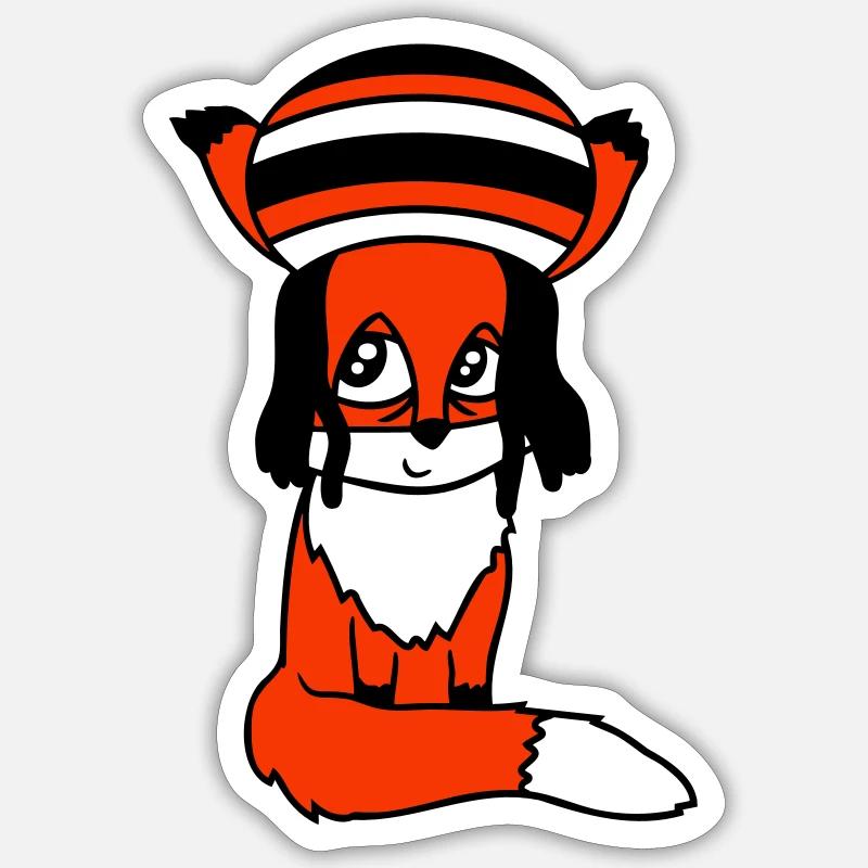 Fox Raggae Jamaica Hat Rasta Curls Chill Hat Sticker size S (10 x 10 cm)
