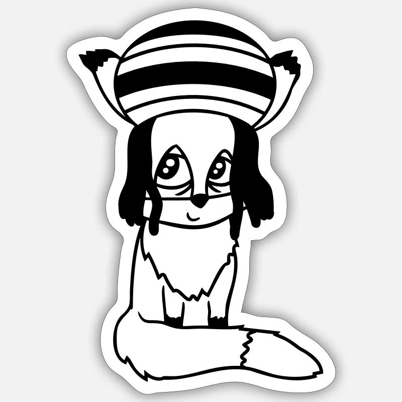 Fox Raggae Jamaica Hat Rasta Curls Chill Hat Sticker size S (10 x 10 cm)