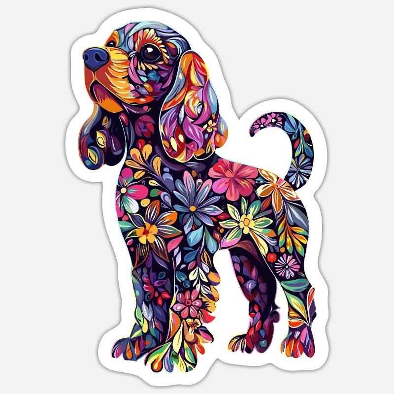 Cocker Spaniel - Sticker Größe S (10 x 10 cm) - Mattweiß