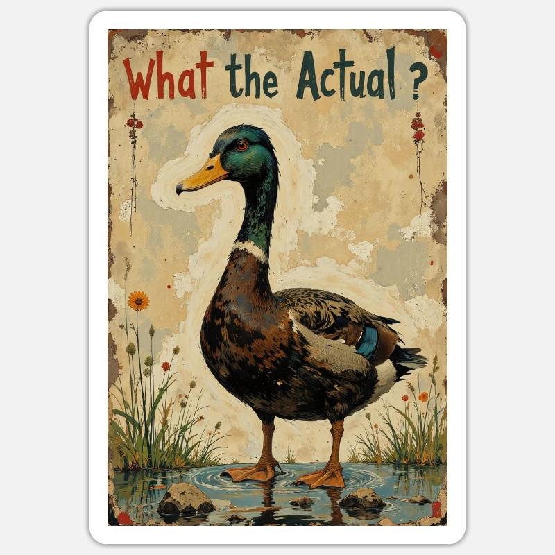 Duck - Sticker size S (10 x 10 cm) - white matte
