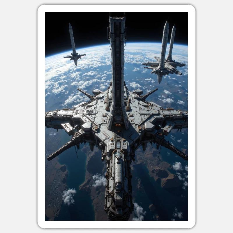 Station spatiale Sticker taille S (10 x 10 cm)