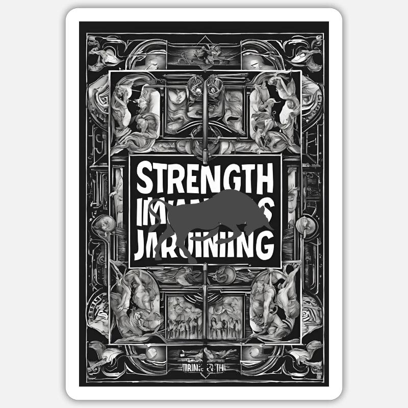 Strength - Sticker Größe S (10 x 10 cm) - Mattweiß