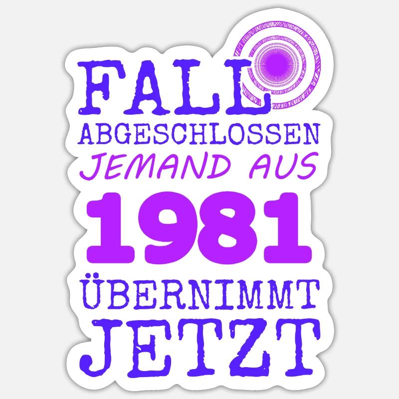 1981 1981 - Sticker taille S (10 x 10 cm) - blanc mat