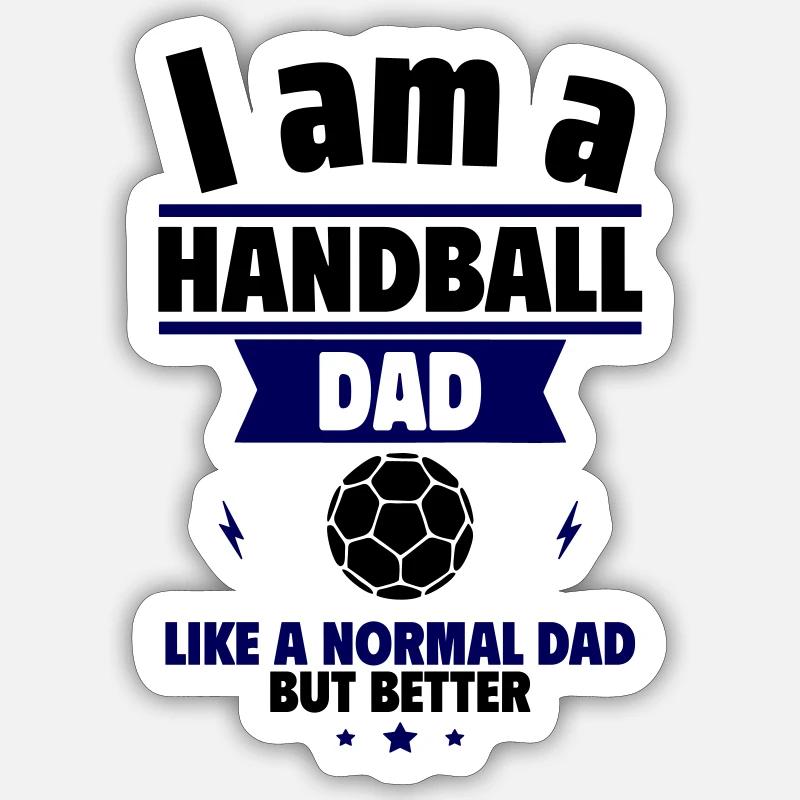 Vatertagsgeschenk, Handball-Papa, einfach besser - Sticker Größe S (10 x 10 cm) - Mattweiß