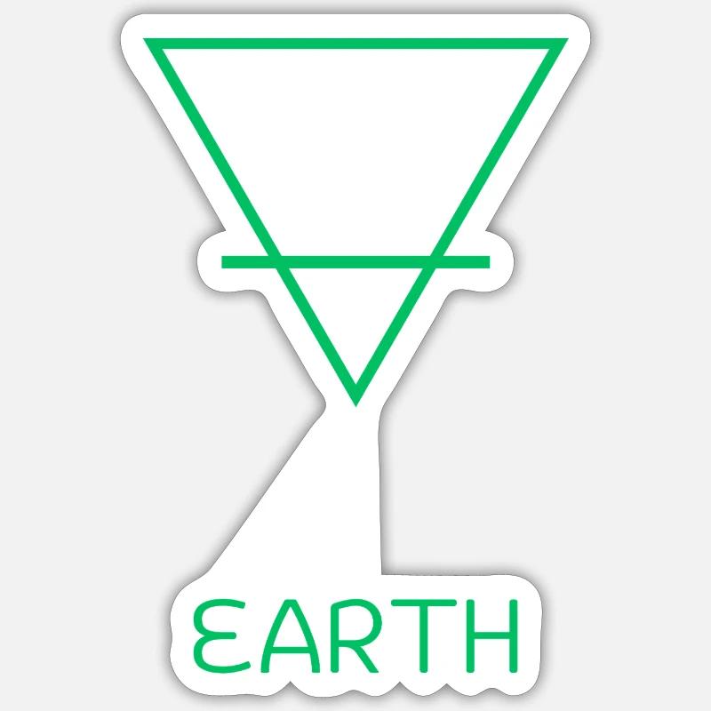 Élément De La Terre - Sticker taille S (10 x 10 cm) - blanc mat
