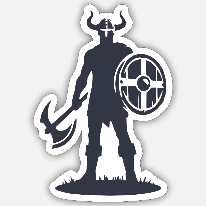 Viking Warrior - Sticker size S (10 x 10 cm) - white matte