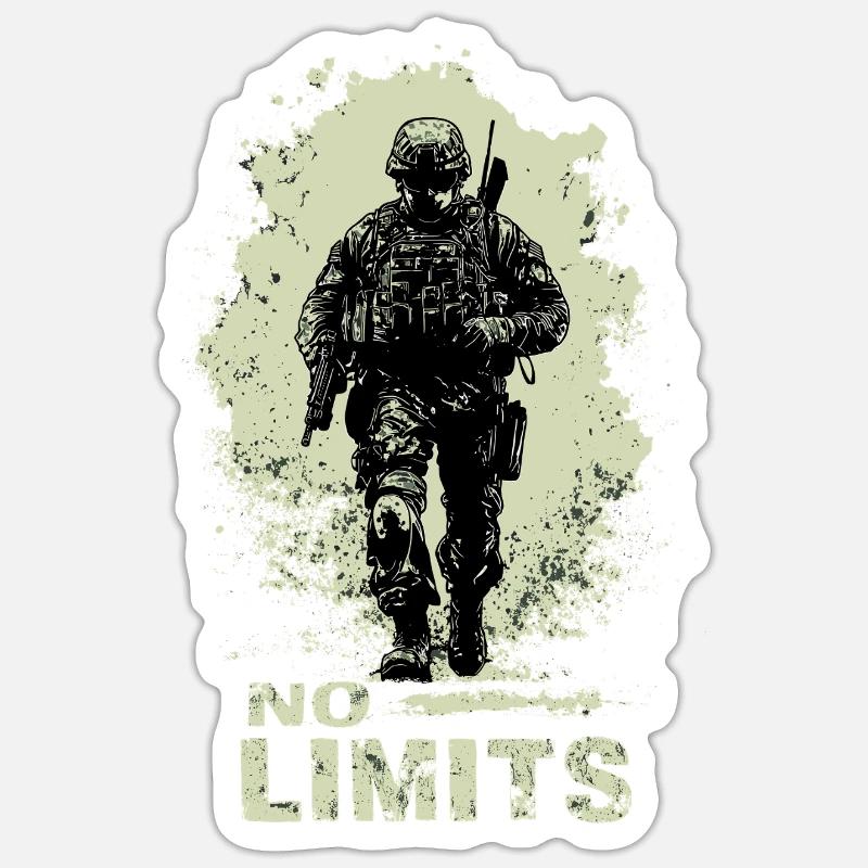 Warrior No Limits - Sticker Größe S (10 x 10 cm) - Mattweiß