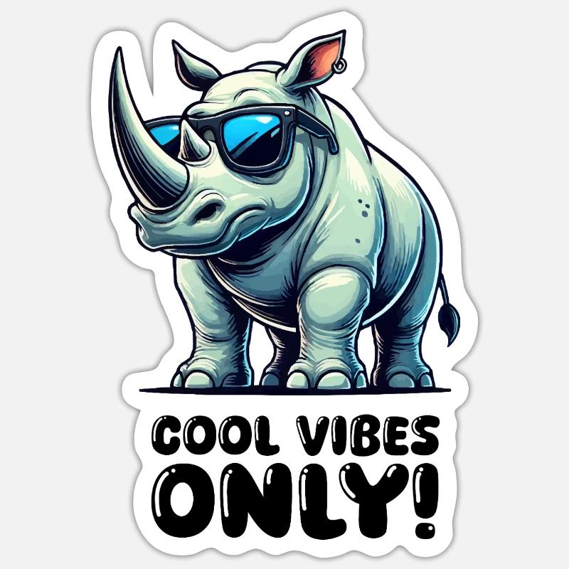nashorn comic - Sticker Größe S (10 x 10 cm) - Mattweiß