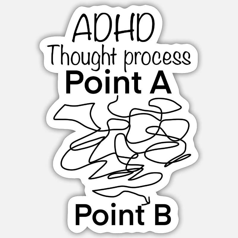 TDAH Conscience Neurodivergente Sticker taille S (10 x 10 cm)