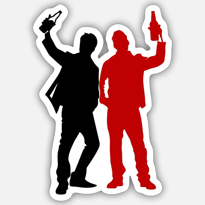 Drinking Team Party Crew - Sticker Größe S (10 x 10 cm) - Mattweiß